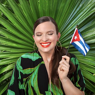 Girl with Cuban Flag